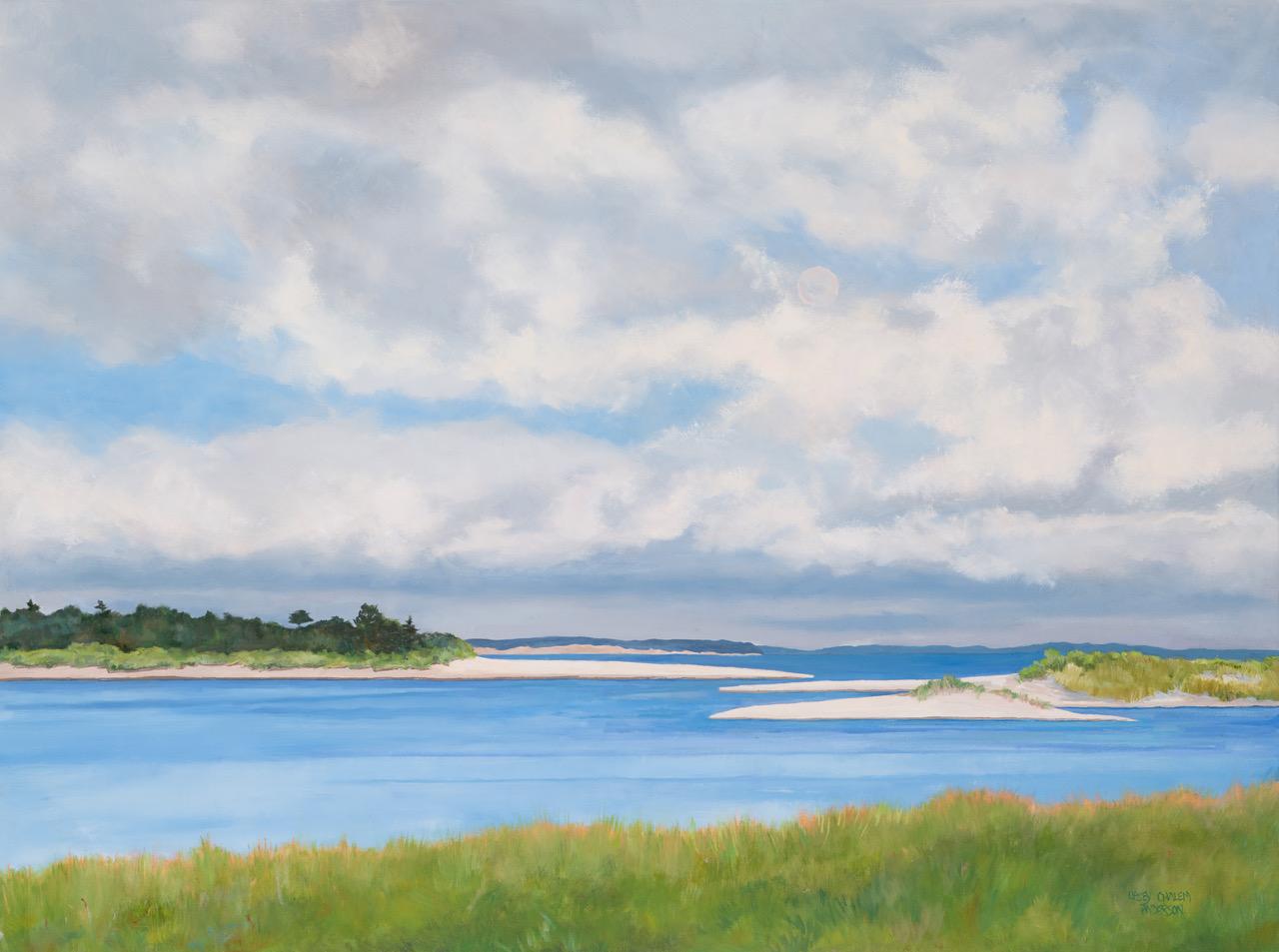 Casey Chalem Anderson Landscape Painting – Saphir- Harmonie am Punkt