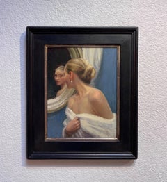 "Reflection" by Casey Childs, Oil Painting, Reflected female figure (2021)