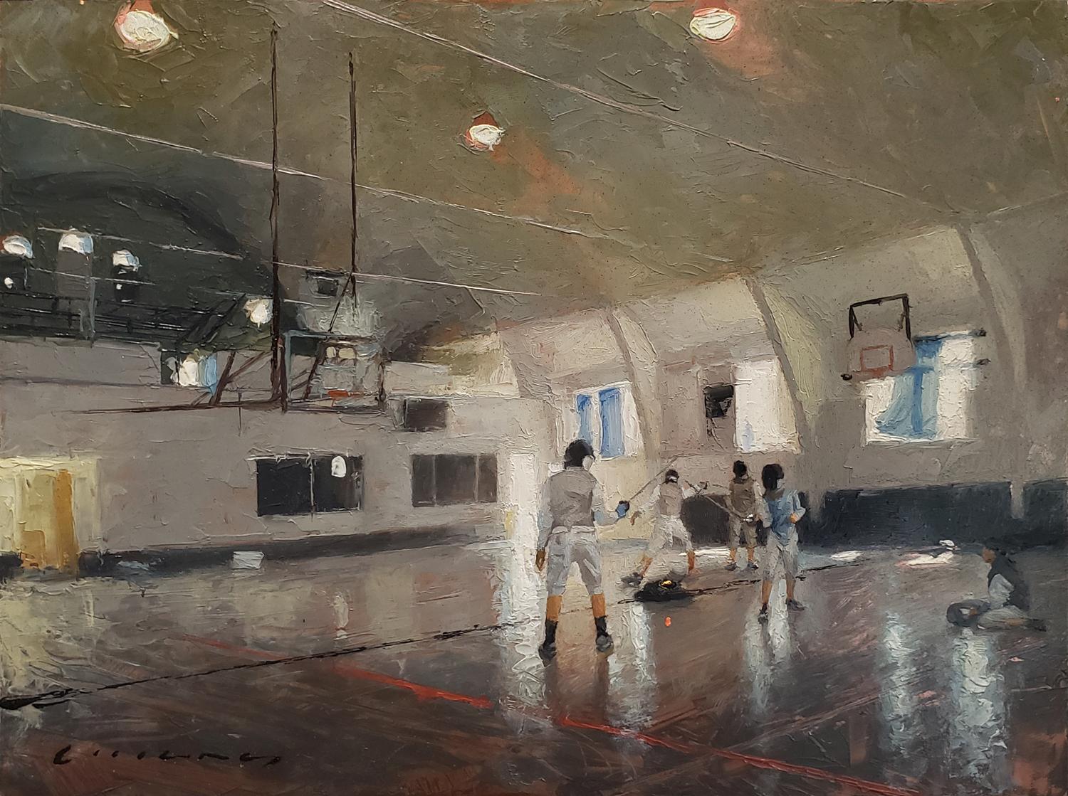 The Fencing Class - Painting by Casey Childs