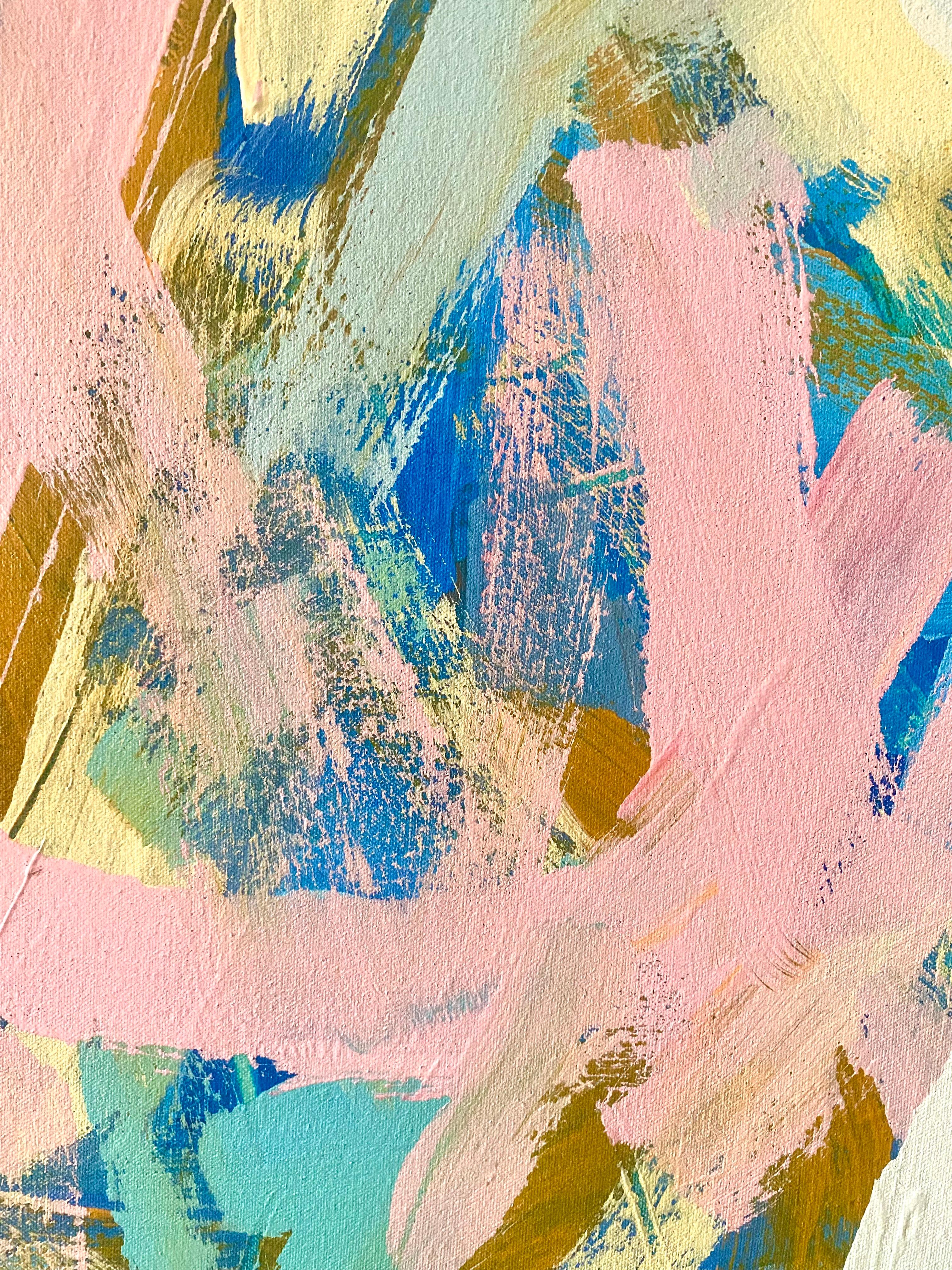 Monotype abstrait Lotus II, encre jaune orange sur papier, de Casey Haugh en vente 3