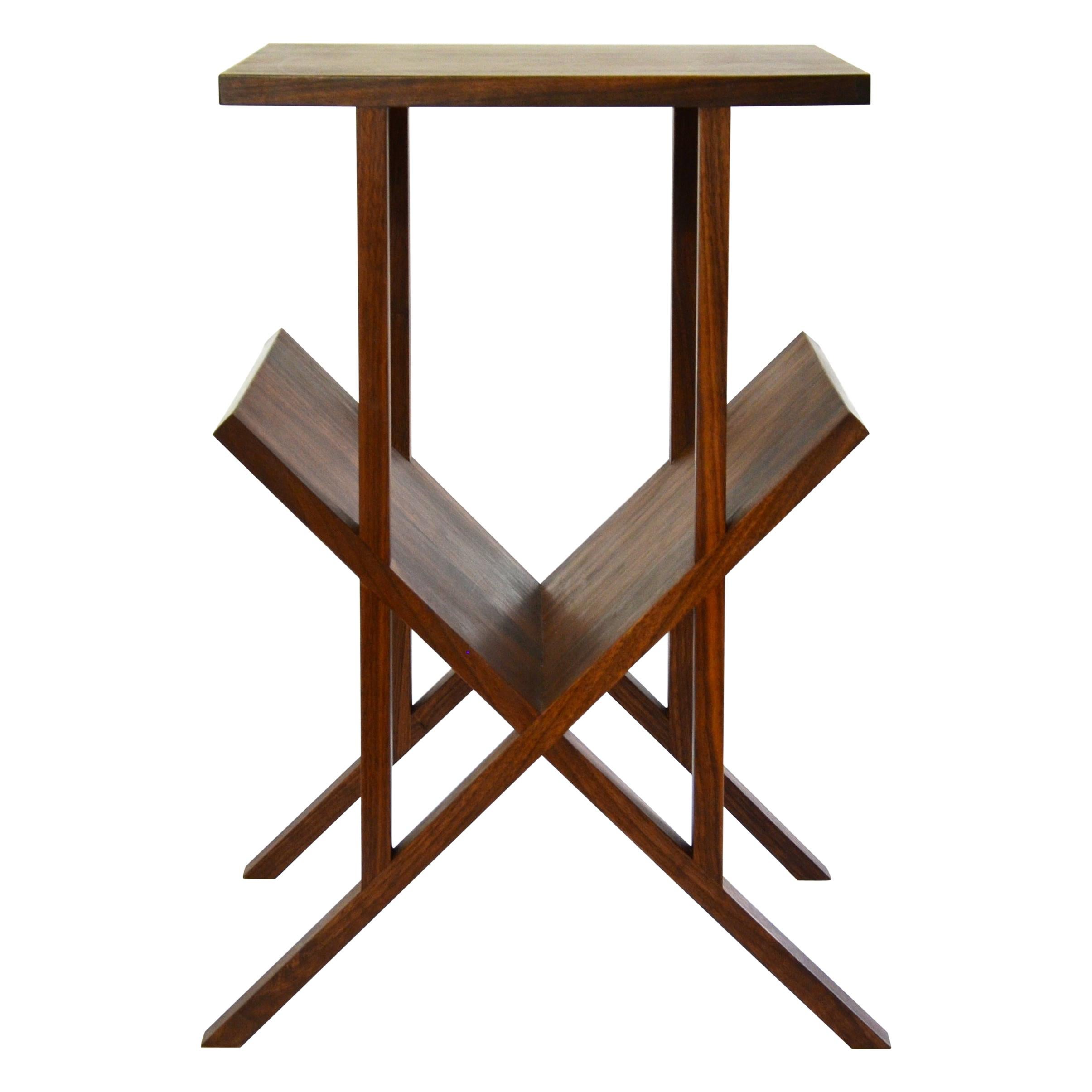 Modern Contemporary "Lap" Side Table in Walnut by Casey Lurie USA For Sale