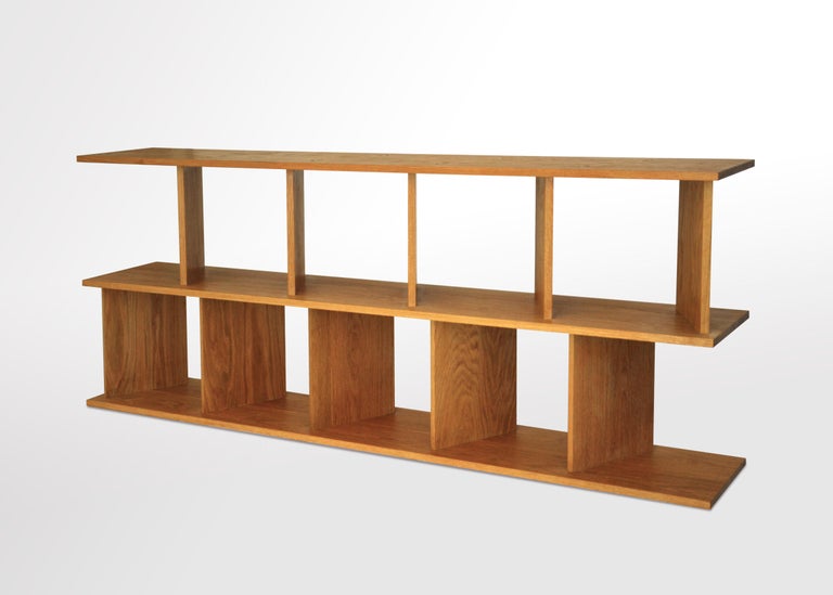 Contemporary Shelving Room Divider "101 Low" in Oak by Casey Lurie USA