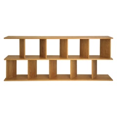 Vintage Contemporary Room Divider Shelving "30/30 S" in Oak by Casey Lurie Studio