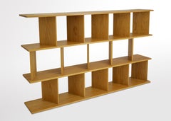 Contemporary Room Divider Shelving "30/30 M" in Oak by Casey Lurie Studio