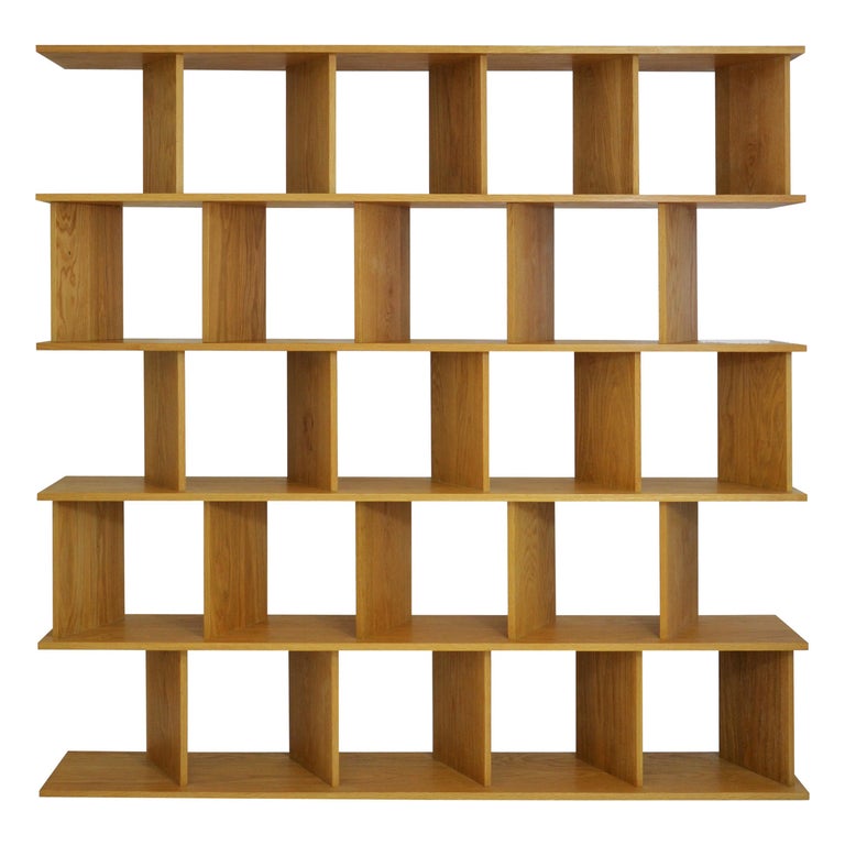 Contemporary Room Divider Shelving "30/30 L" in Oak by Casey Lurie