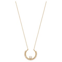 Casey Perez: 18 Karat Gold Arc-Halskette mit Diamanten im Brillantschliff auf Goldkette