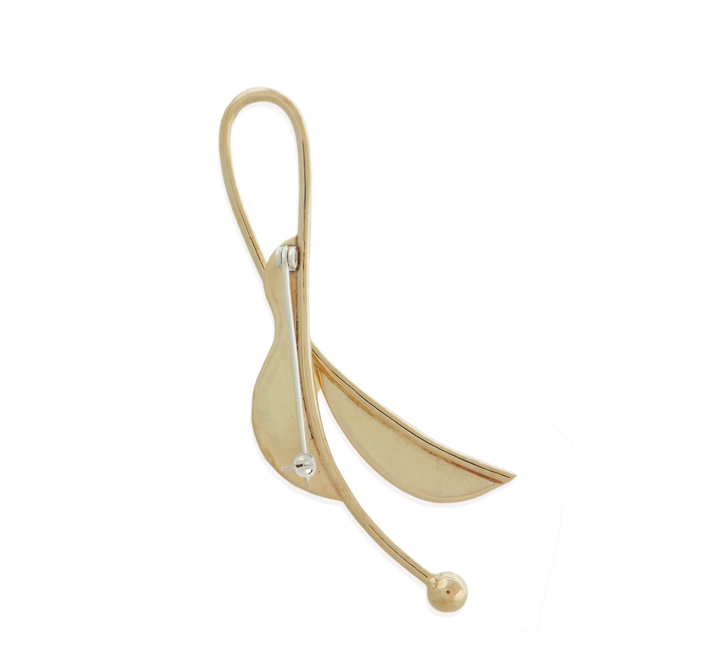 Contemporary Casey Perez Curved Modernist Allegro Brooch For Sale