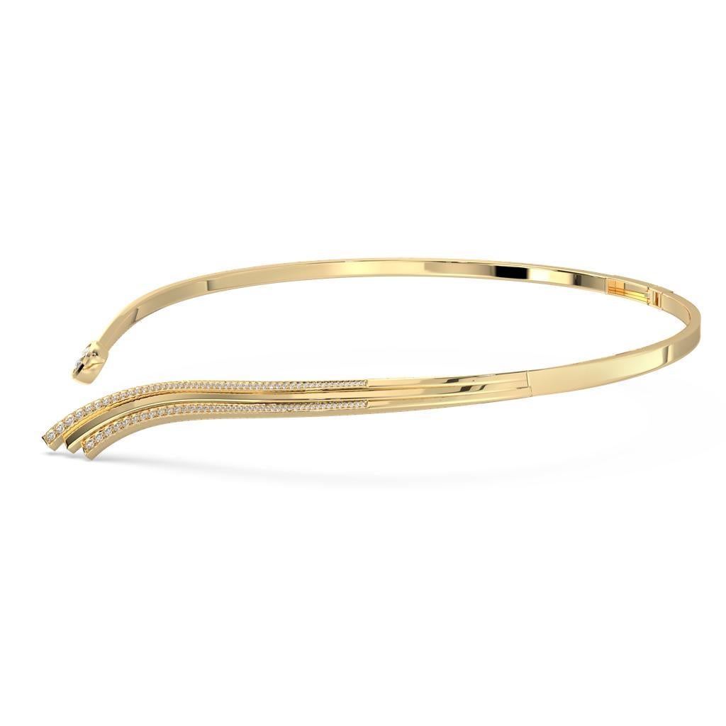 Contemporary Casey Perez Sculptural 18k gold diamond choker with curving detail  For Sale