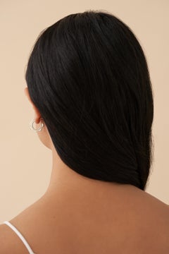 Casey Perez Sterling Silver Wavy Modern Hoop Earrings