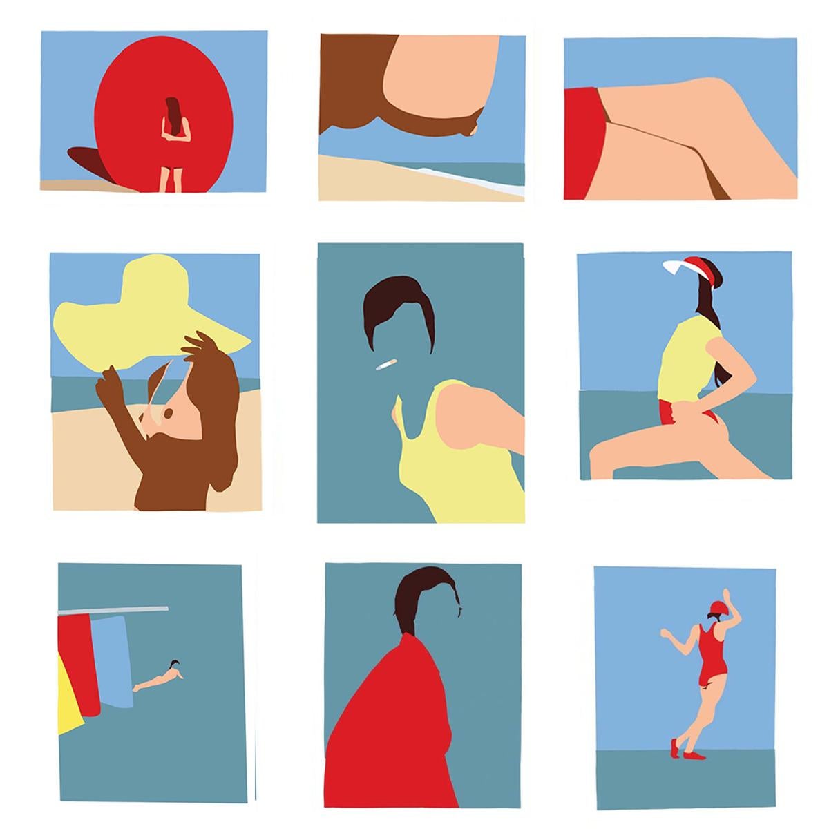 Casey Waterman Figurative Print - Set of 9. From the Series "Why This Restlessness?" Figurative prints