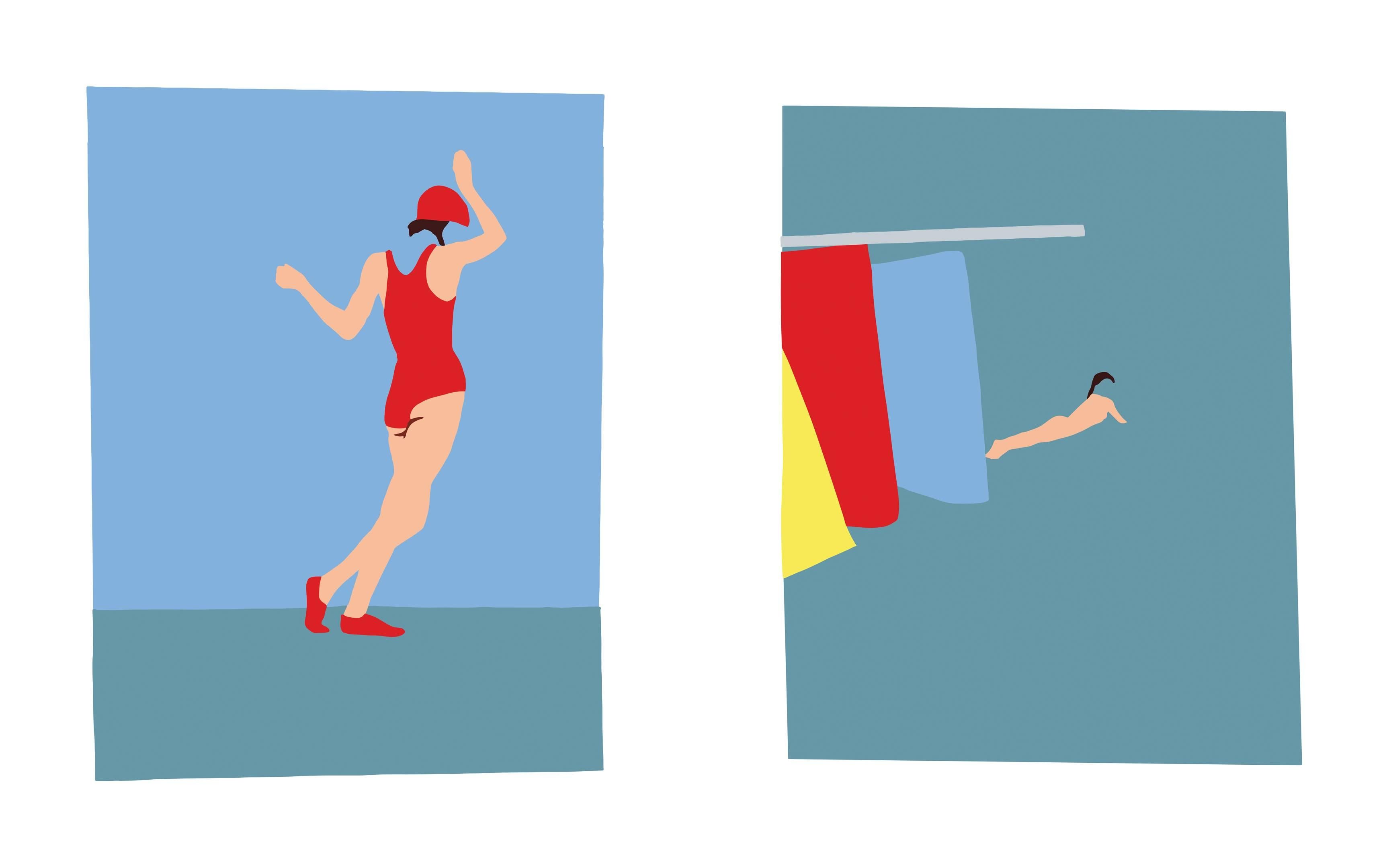 Figurative Print di Casey Waterman - Altalena e prato,  Dalla serie "Perché questa irrequietezza?".