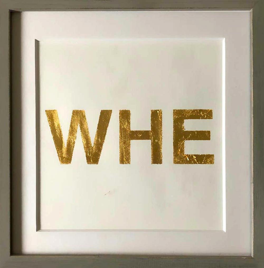 When You Love Someone, Metal Gold Leaf on Archival Paper. Large Edition - Print by Casey Waterman