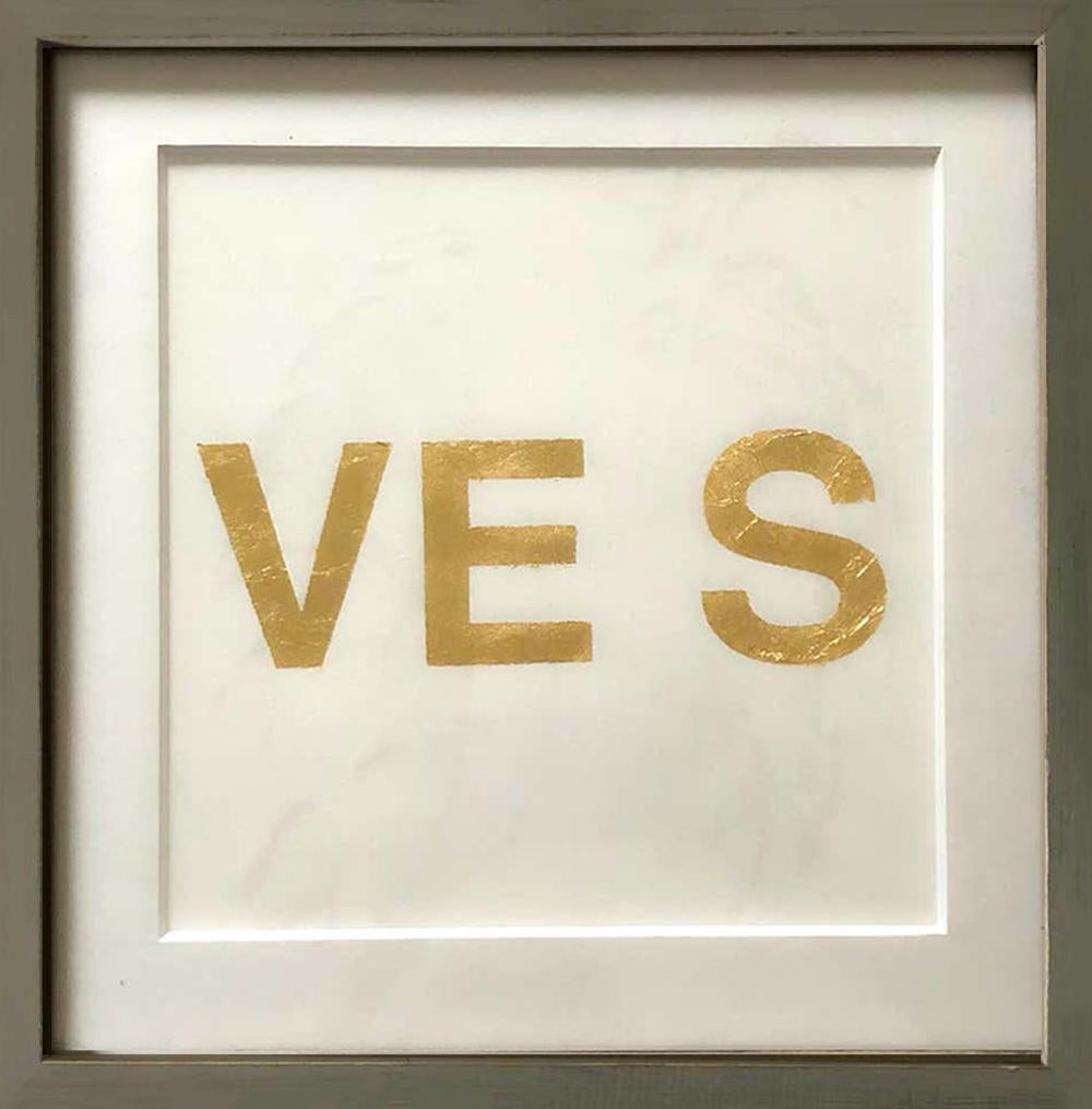 When You Love Someone, 2015 by Casey Waterman
Metal Gold Leaf on Archival Paper
Individual size: 31 in H x 31 in W
Frame Individual size: 34 in H x 34 in W
Overall dimension for the six frames: 34 in x 204 in W
Edition 1/3 +