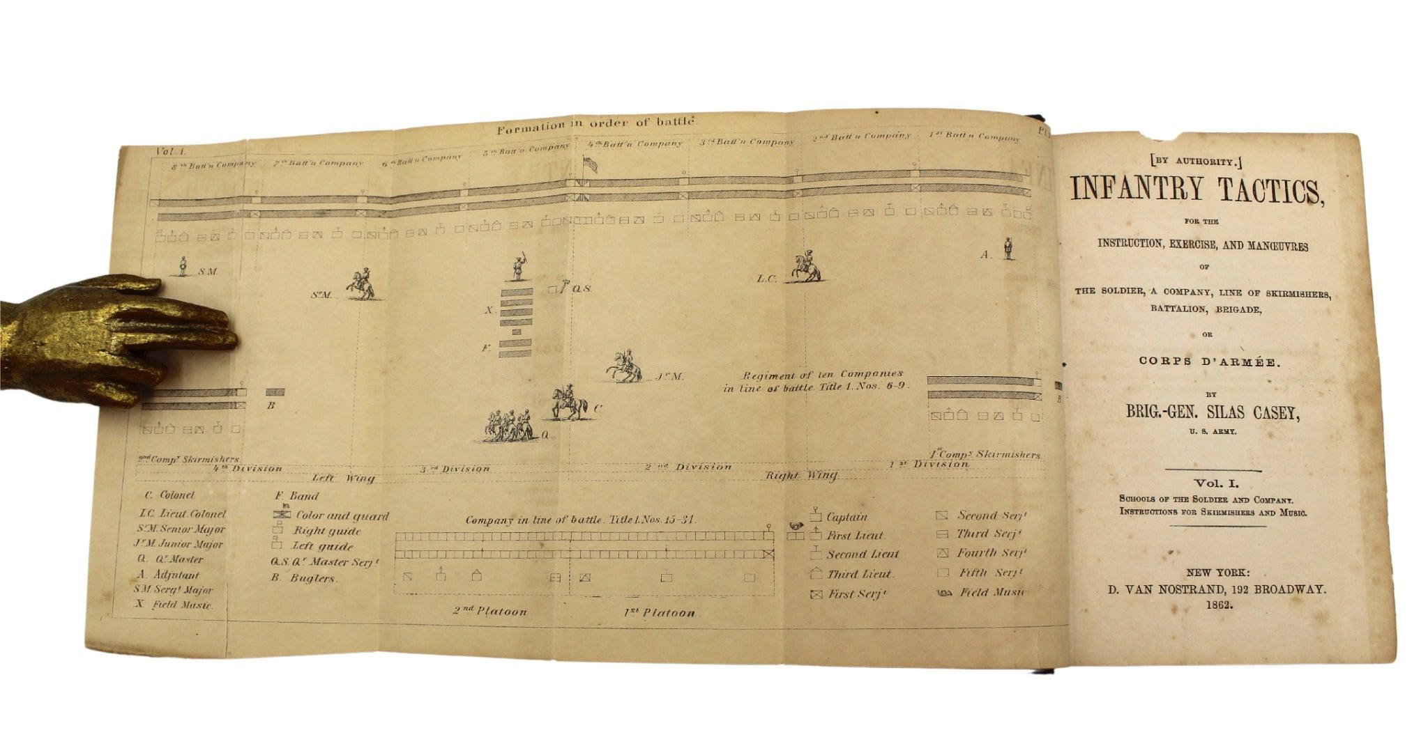 Tactiques militaires de Casey par Brig. Gén. Casey Silas, ensemble de trois volumes, 1862 Bon état - En vente à Colorado Springs, CO