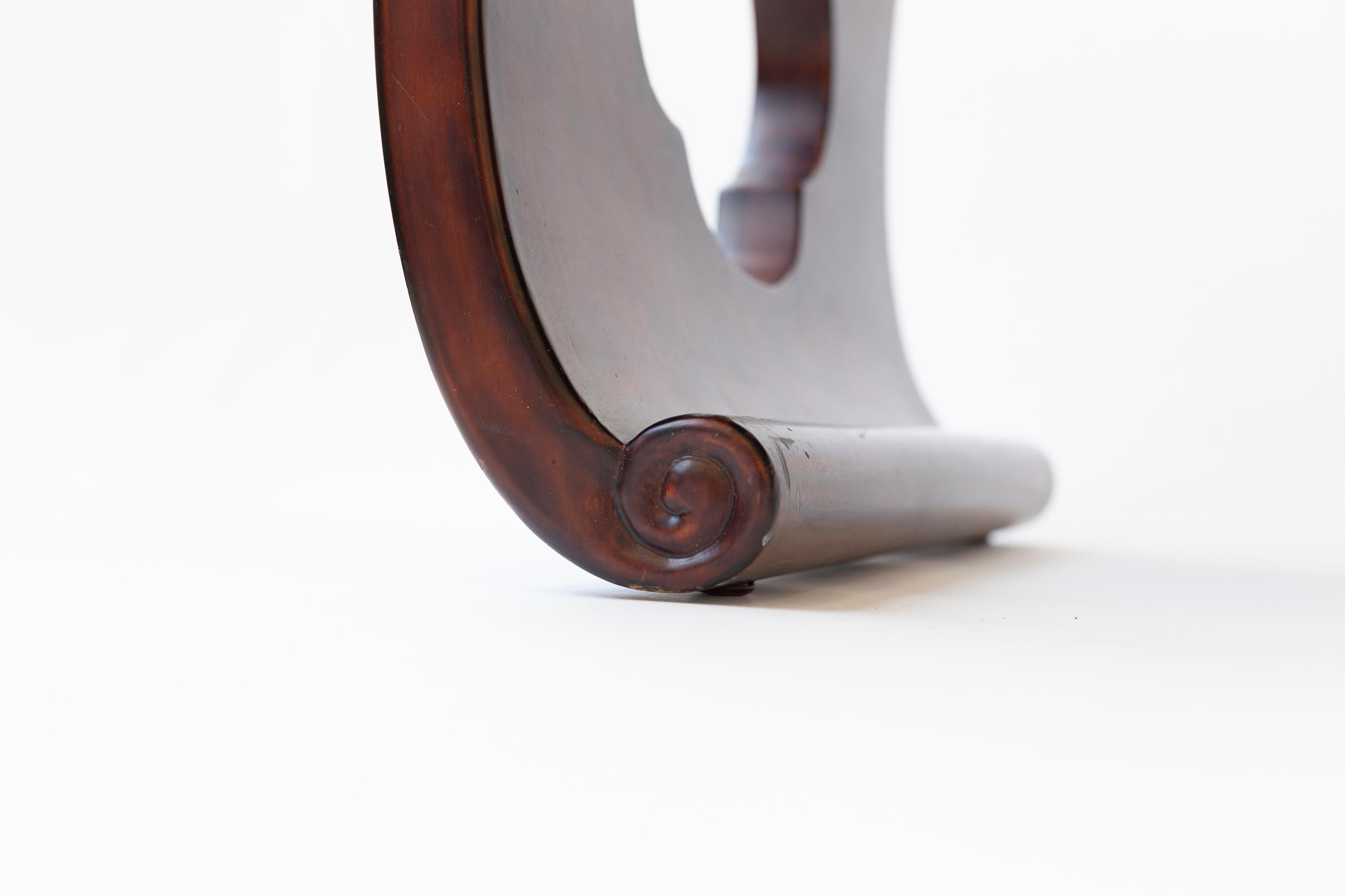 Wood Cashew Lacquer Waterfall Table Made by Gracie, with Antique Chinese Top For Sale