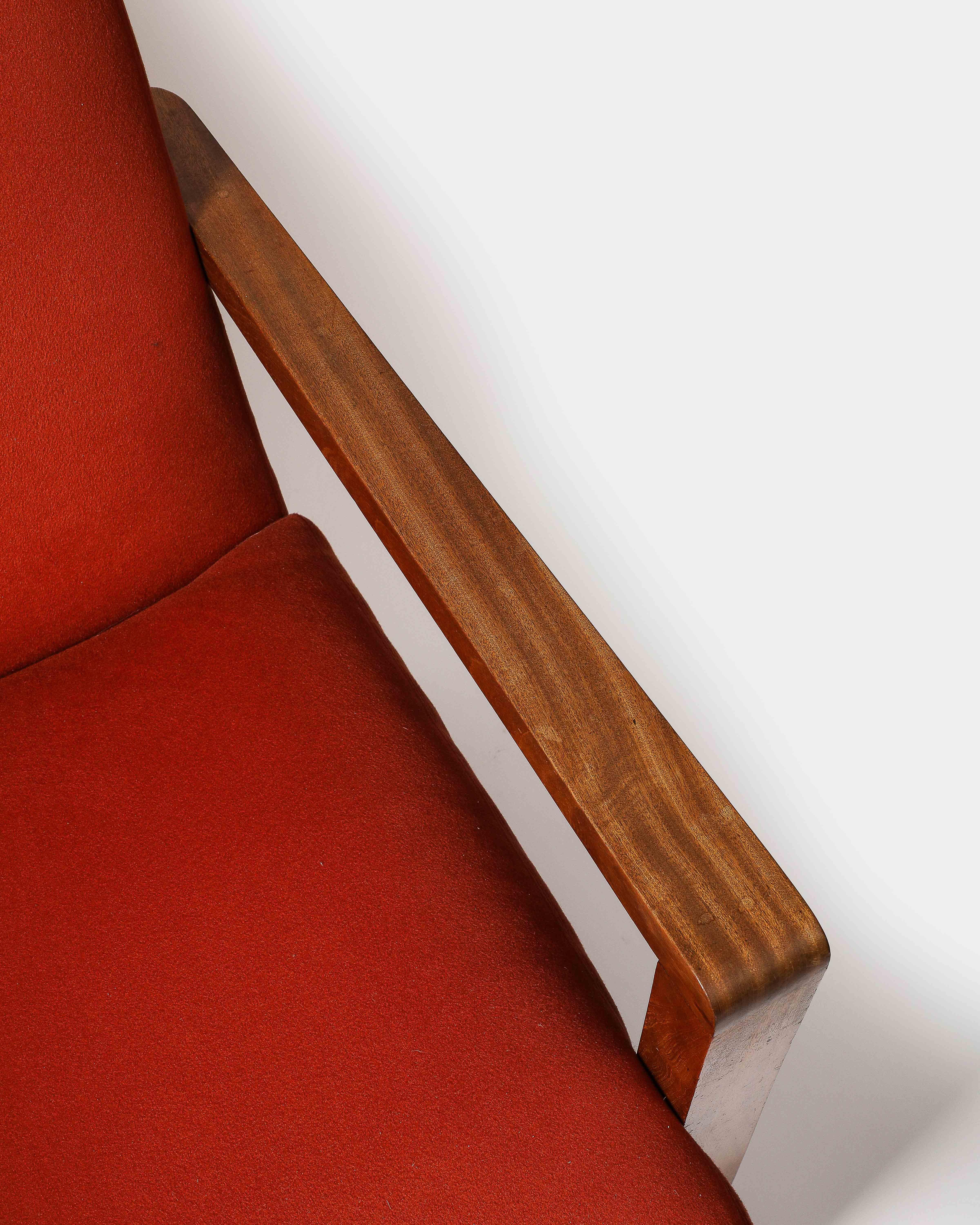 Cashmere and Mahogany Armchair For Sale 6