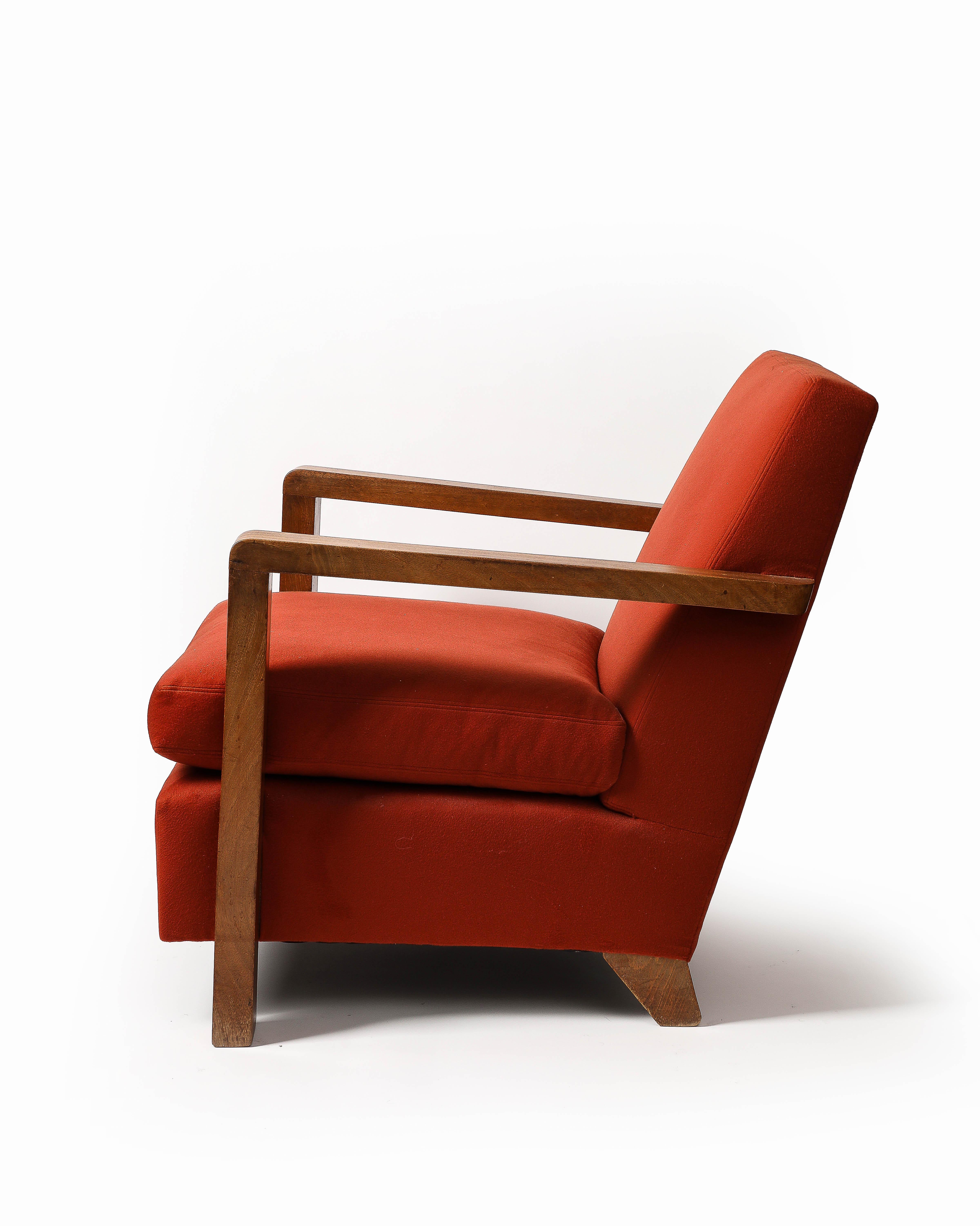 Cashmere and Mahogany Armchair In Excellent Condition For Sale In New York City, NY