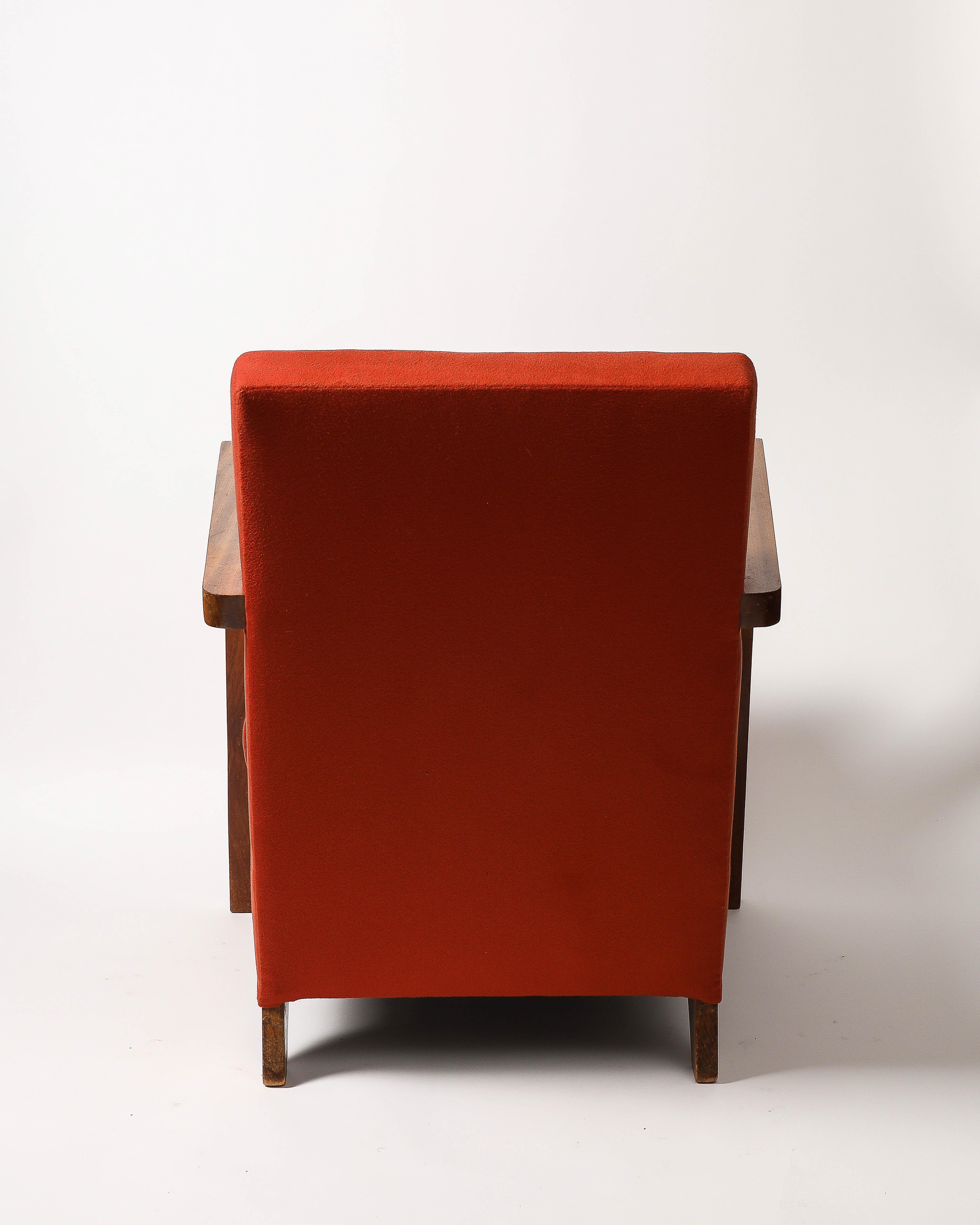 Cashmere and Mahogany Armchair For Sale 5