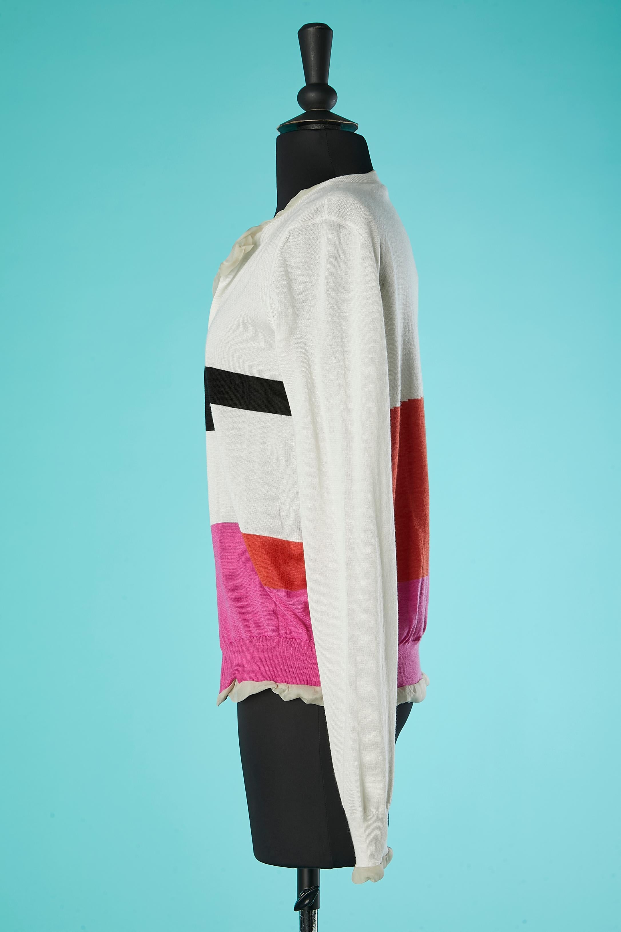 Women's Cashmere and silk cardigan with color block pattern Bottega Veneta  For Sale