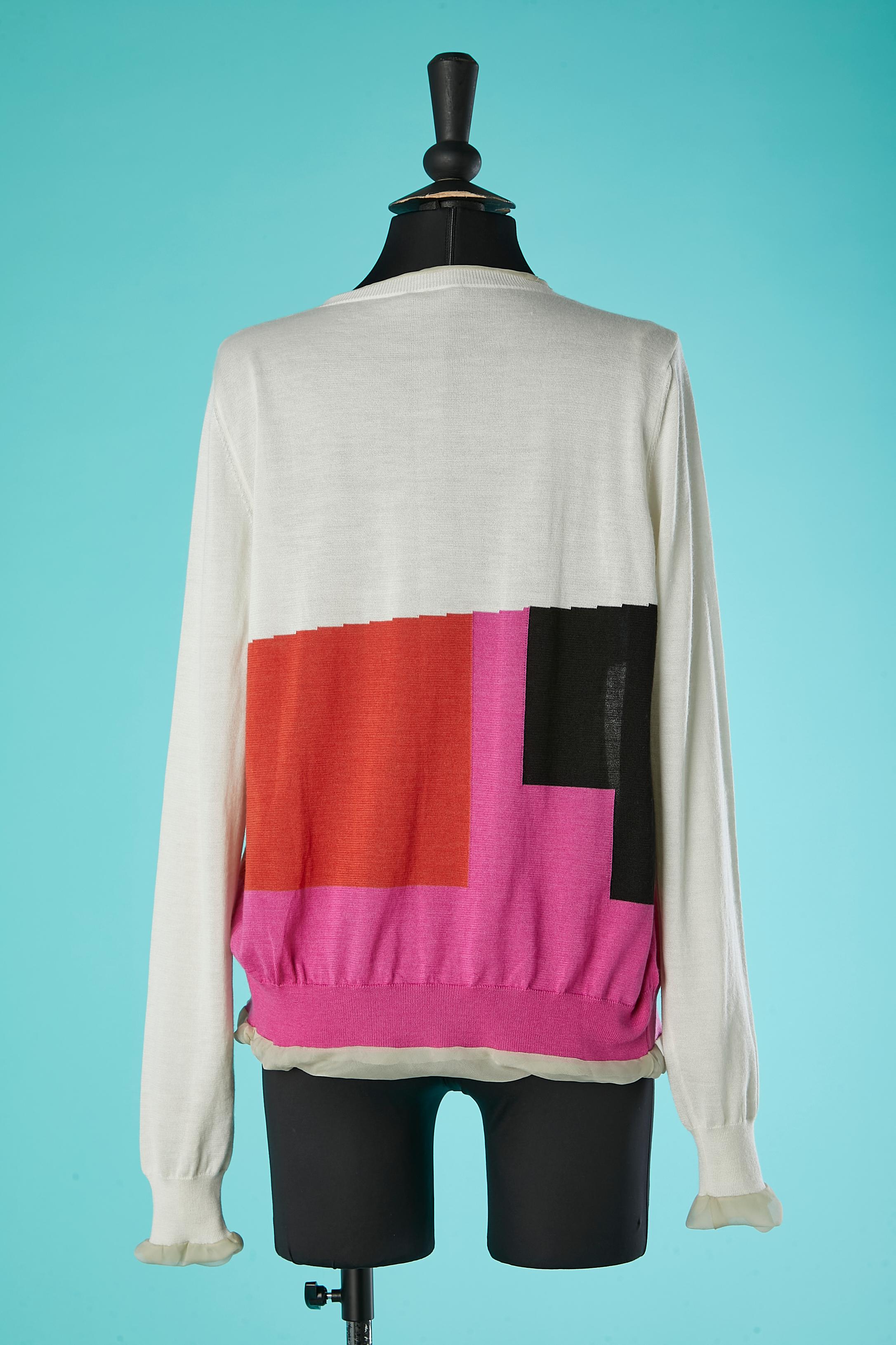 Cashmere and silk cardigan with color block pattern Bottega Veneta  For Sale 1