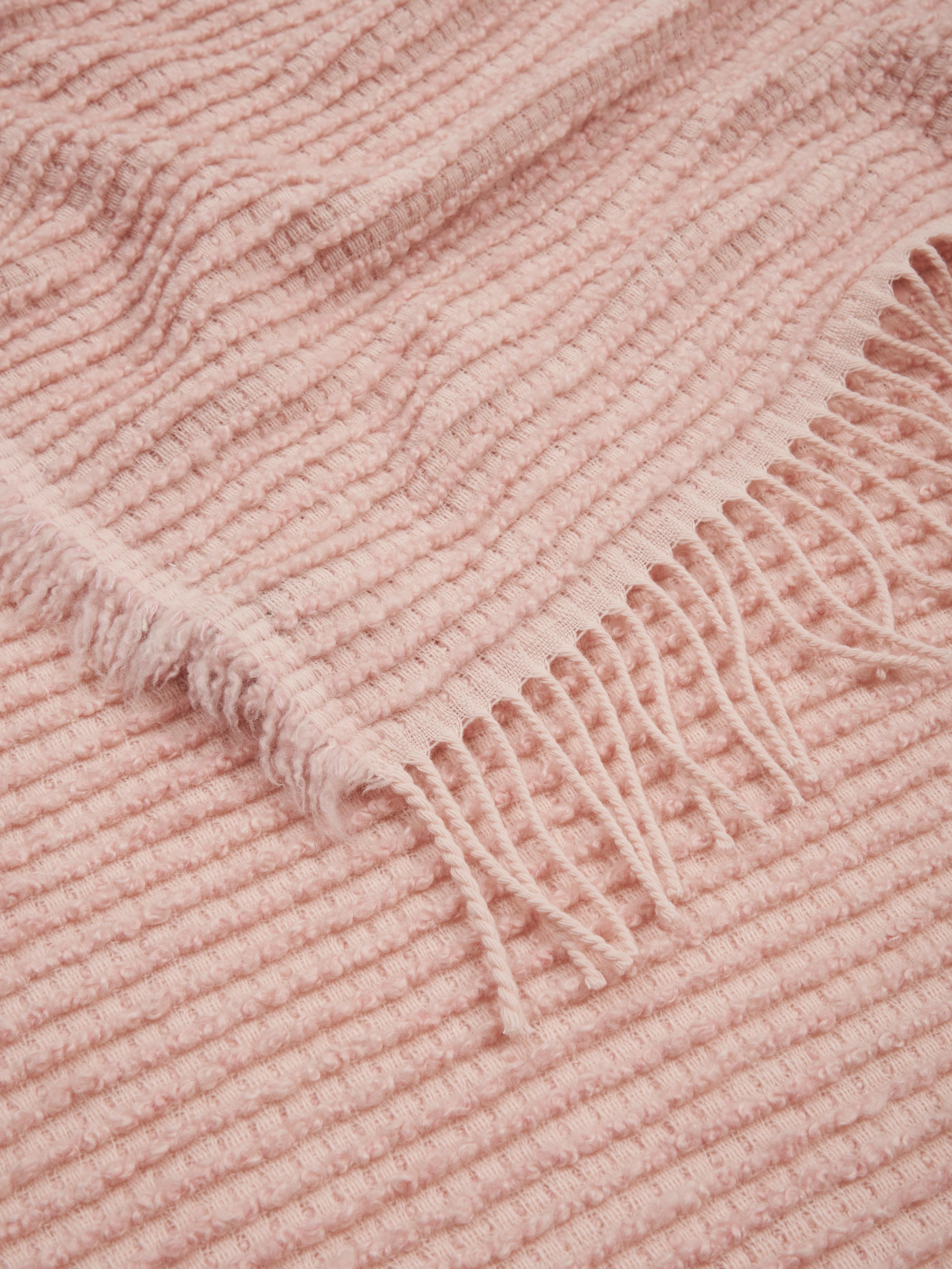 italien Plaid en cachemire et laine - Rose tendre en vente