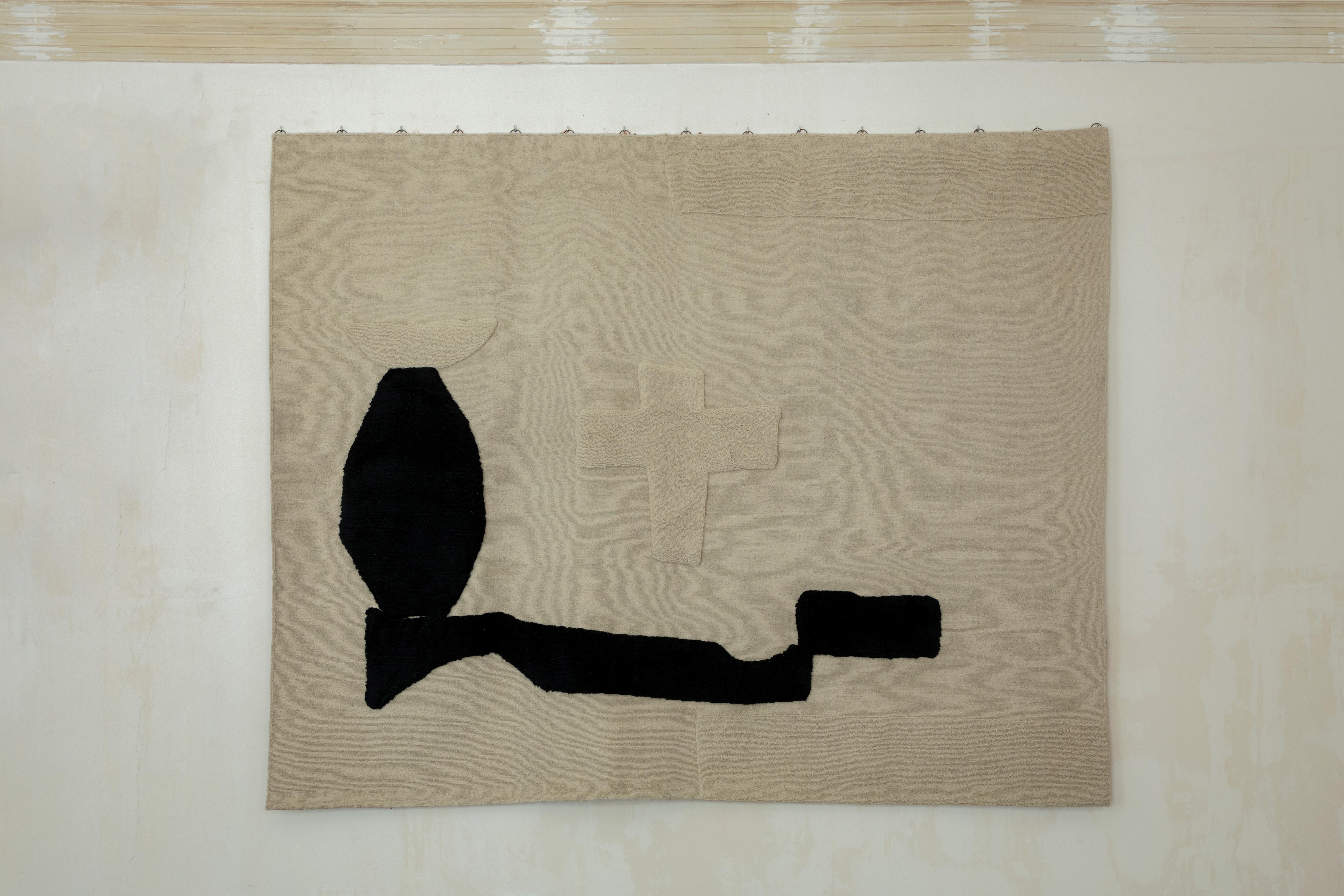 This contemporary hand-knotted wool and cashmere wall hanging, designed by Tbilisi/Paris-based Rooms Studio, is titled 