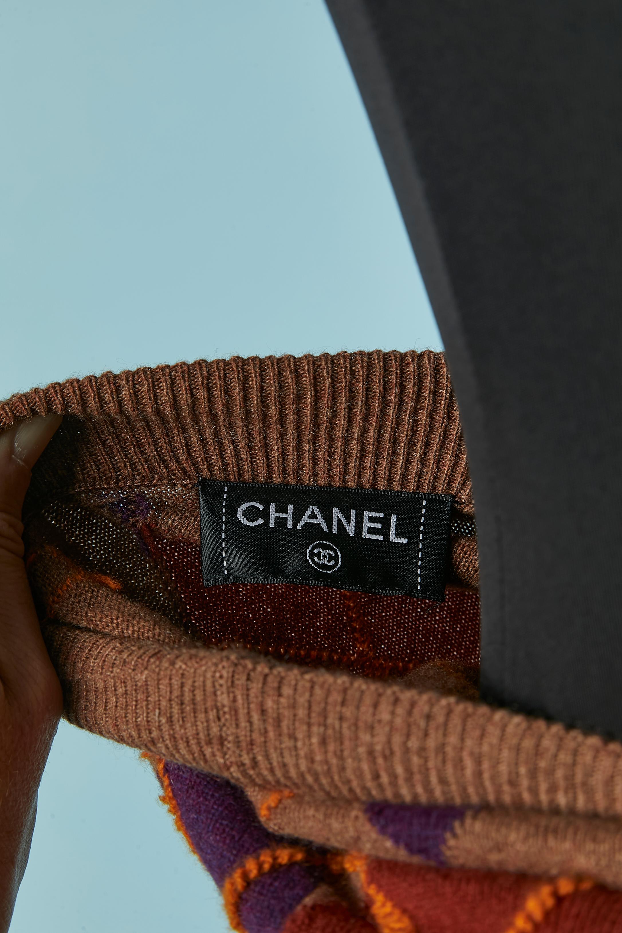 Cashmere jacquard knit bustier with check pattern CHANEL 1