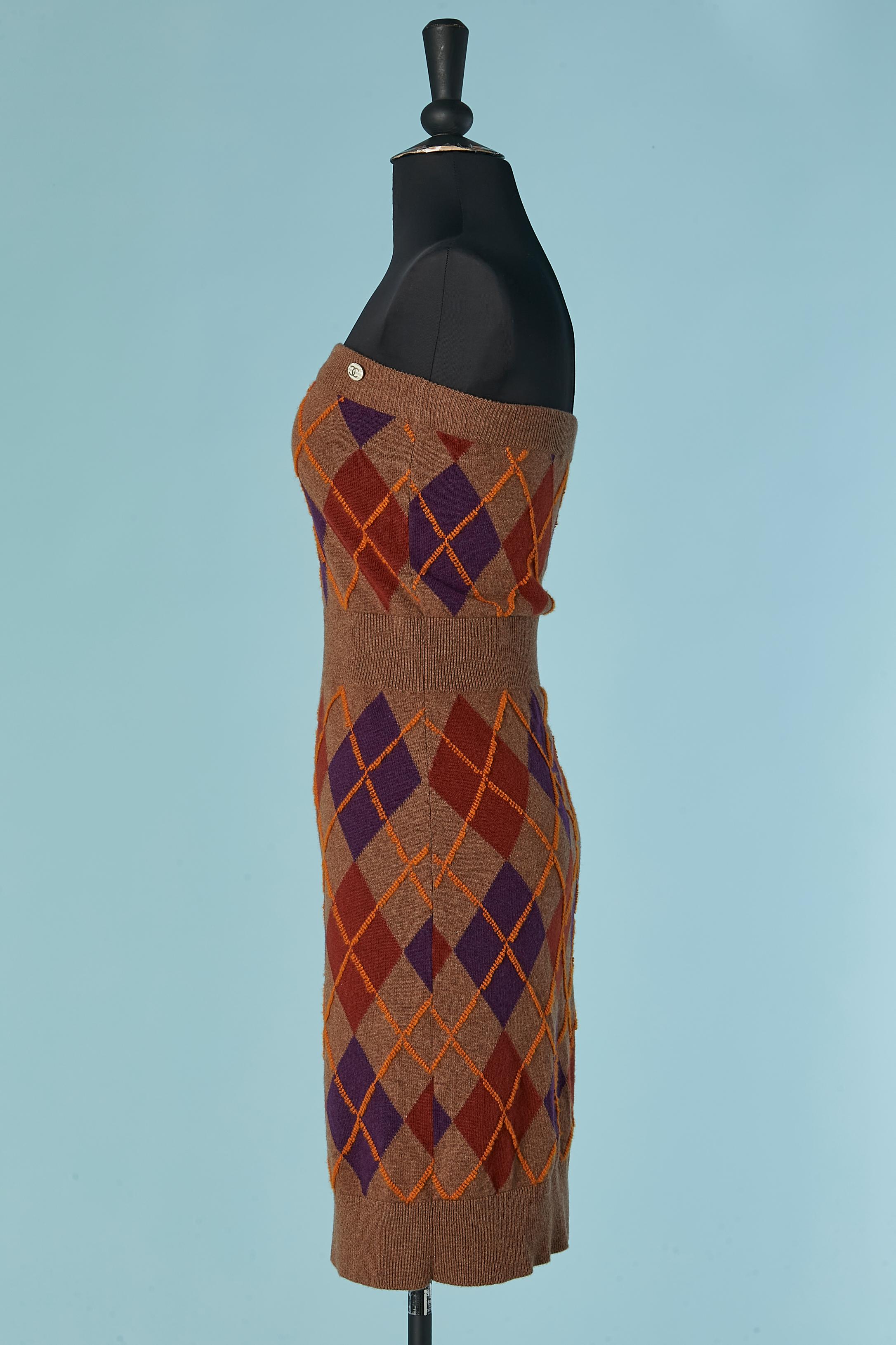 Abito bustier in maglia di cashmere jacquard Chanel In condizioni ottime in vendita a Saint-Ouen-Sur-Seine, FR