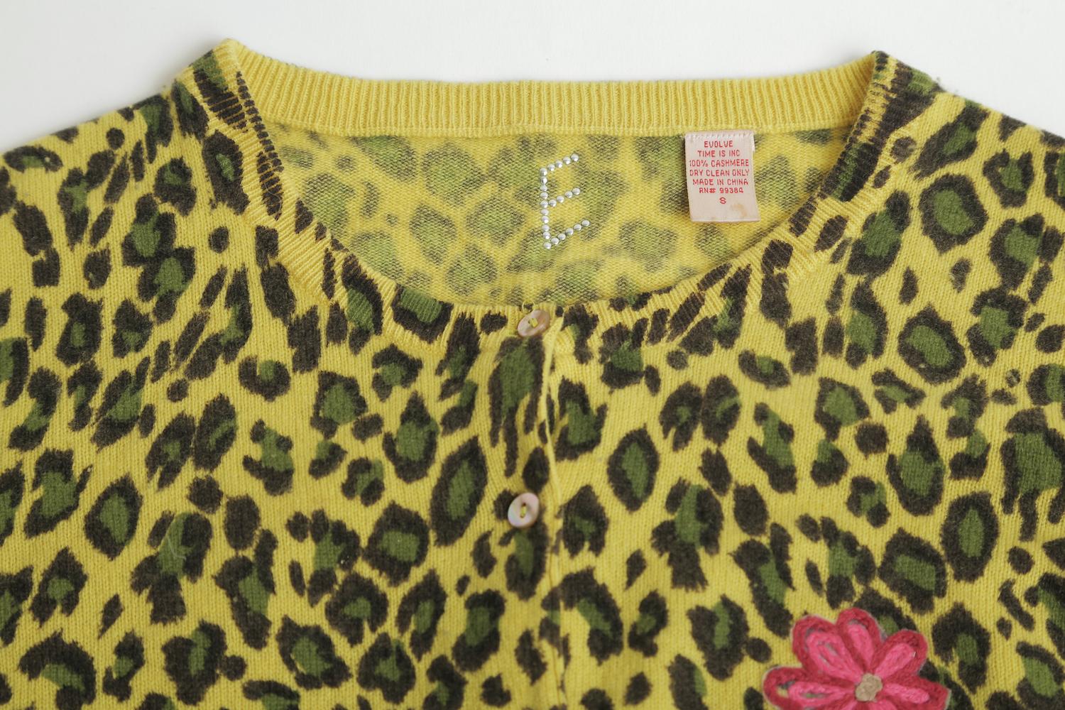 leopard cashmere cardigan