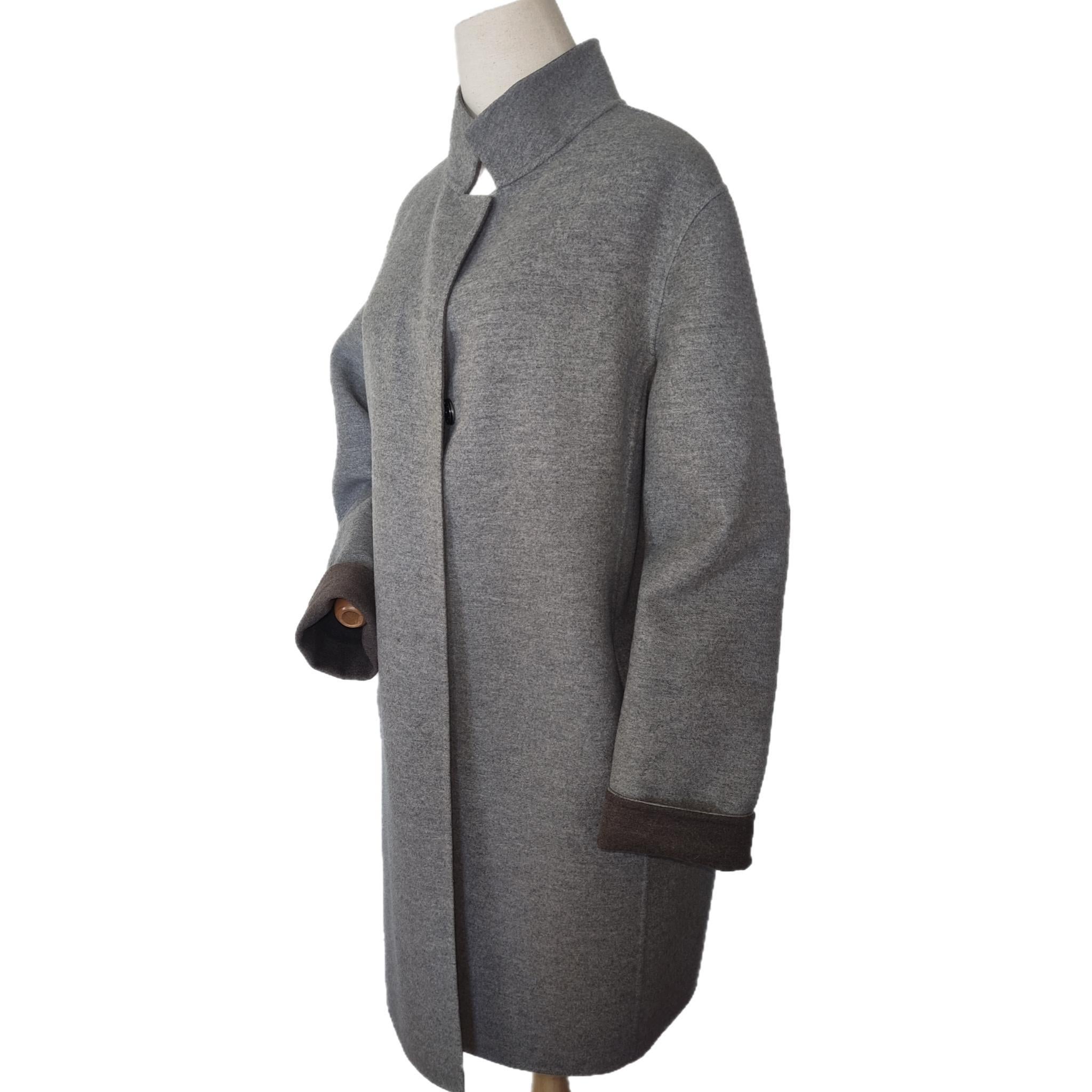 Cashmere Loro Piana Coat with Mink Fur For Sale 10