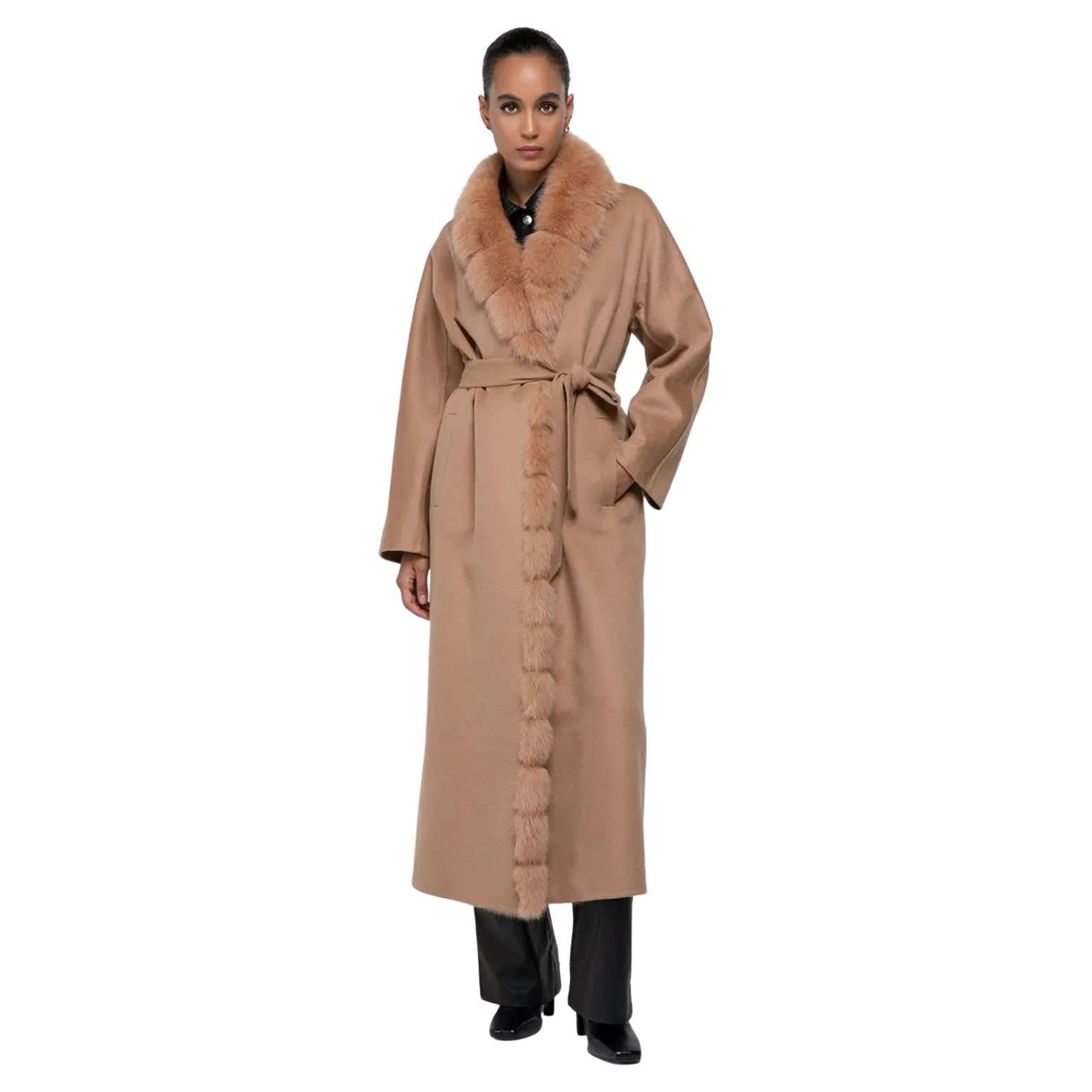Cashmere Loro Piana Coat with Sable fur  For Sale