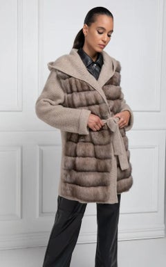 Cashmere Loro Piana Coat with tortora Sable