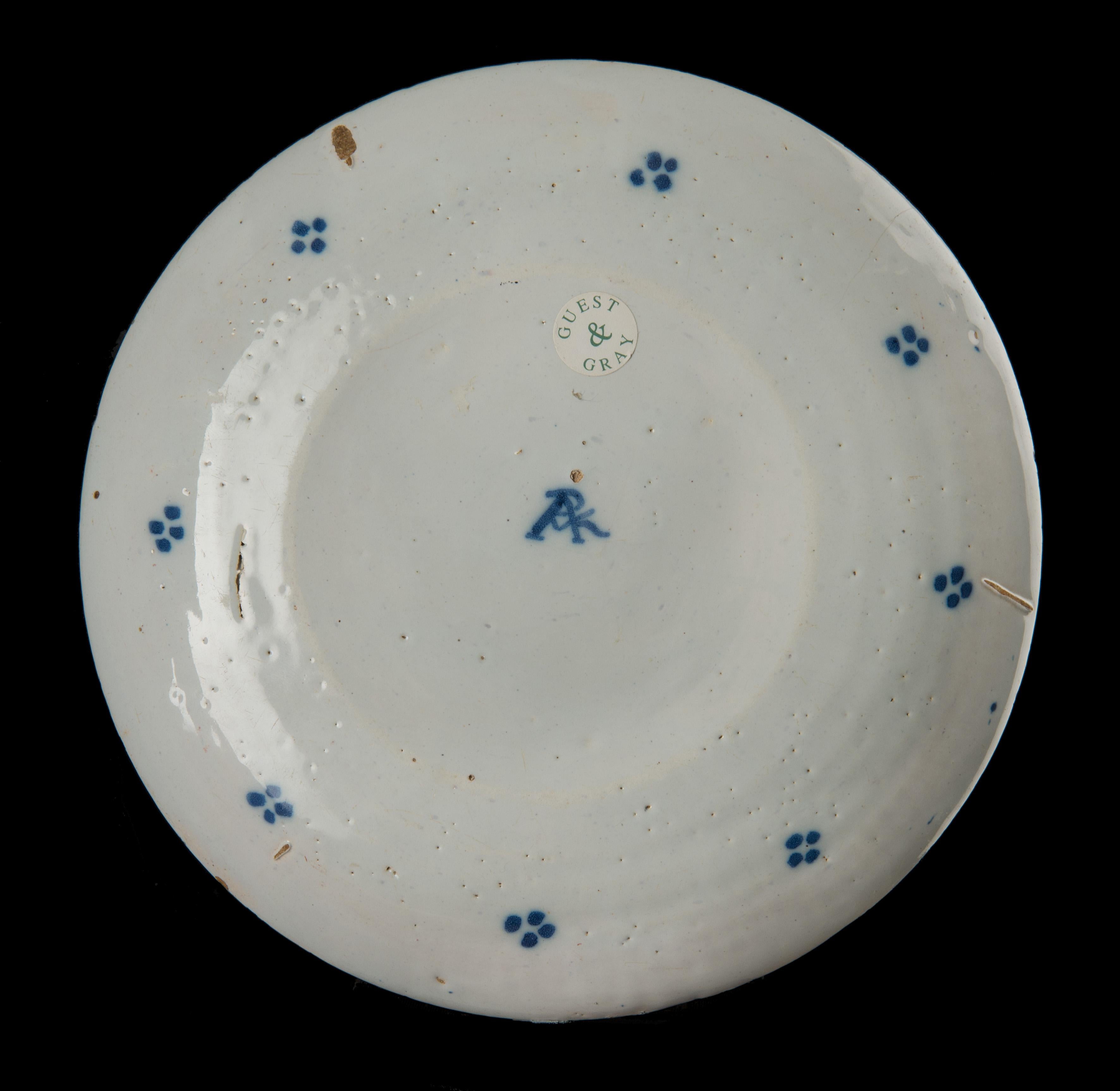 Baroque Cashmere Plate, Delft, 1701-1722 The Greek a Pottery