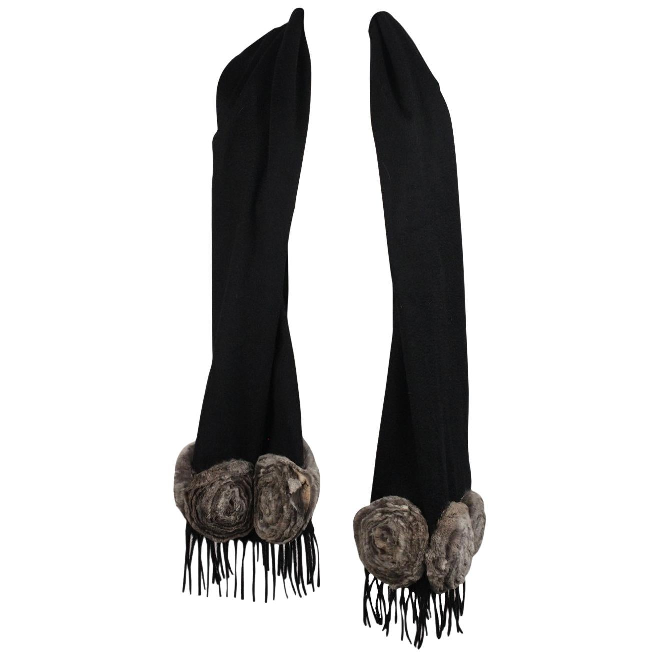  Cashmere Scarf Fur Flowers