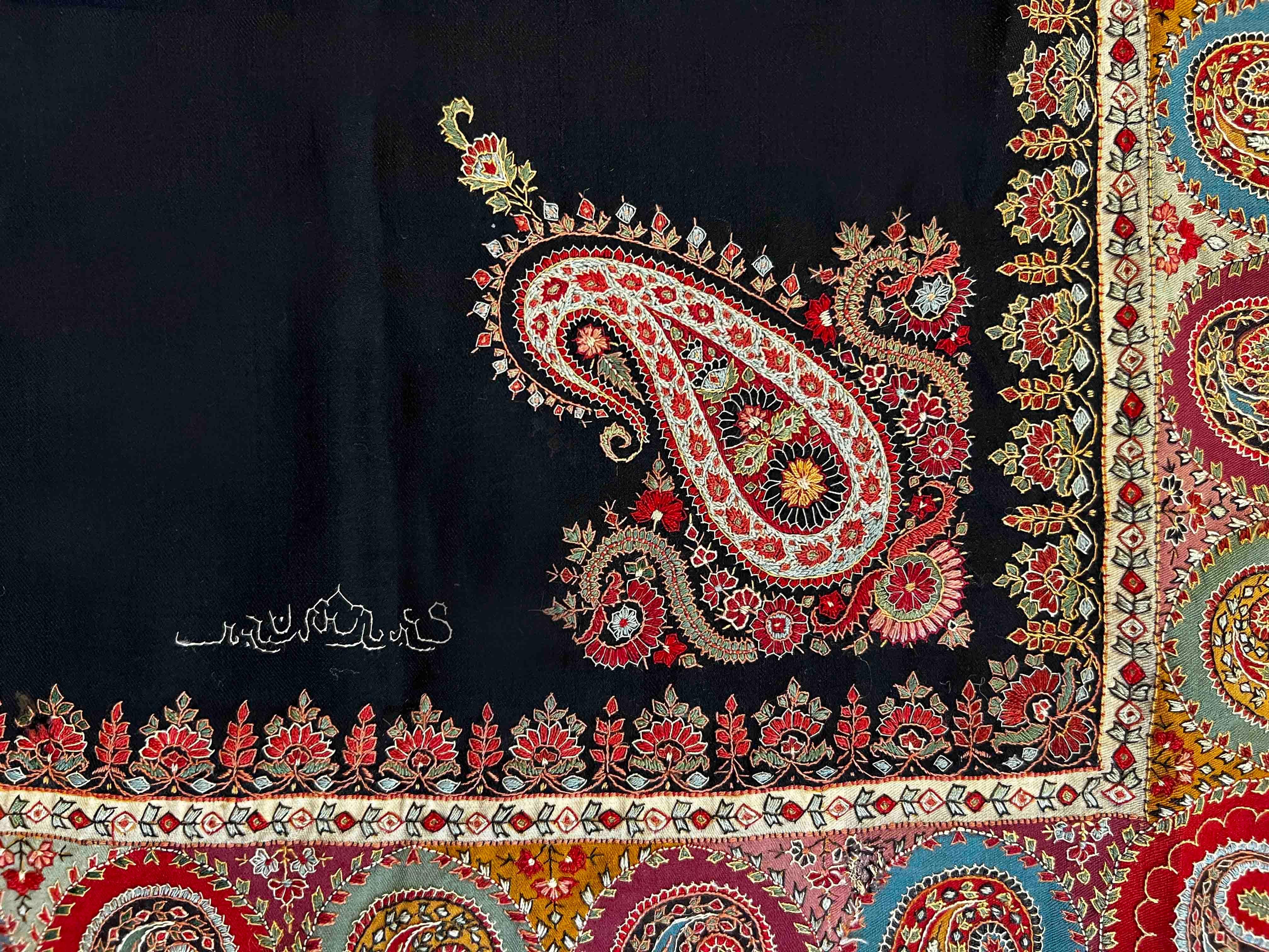 Indien Châle en cachemire 19ème siècle - 1m60x1m65 - N° 1105 en vente
