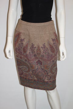 Cashmere Skirt with Paisley Design
