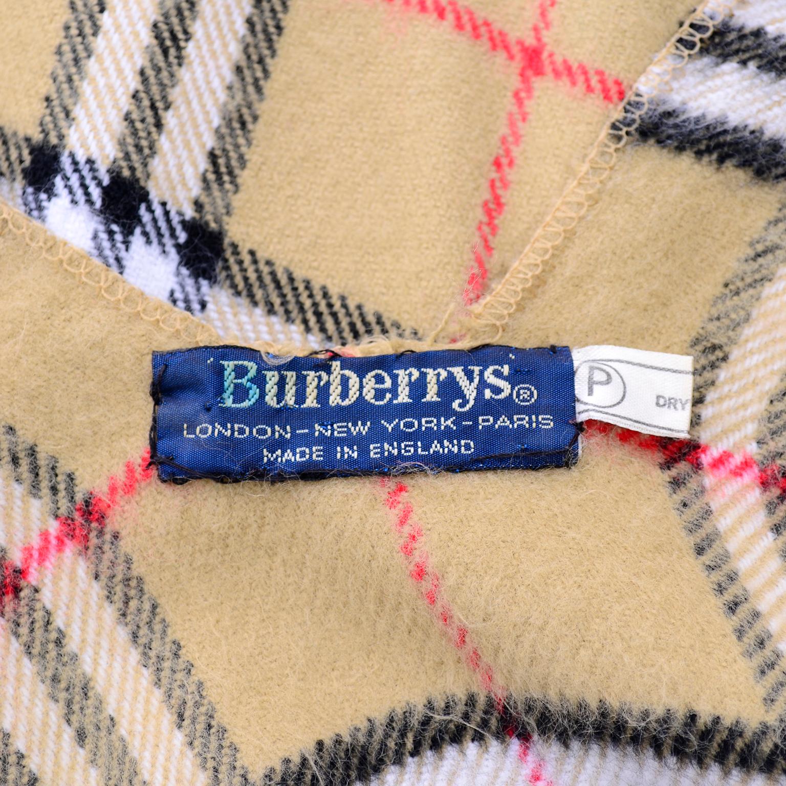 Cashmere Wool Blend Burberrys Vintage Nova Check Cape With Fringe 2