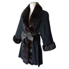 Cashmere wool Loro Piana Coat Mink fur Italy 12-14 Cashmere wool Loro Piana Coat Mink fur Italy 12-14