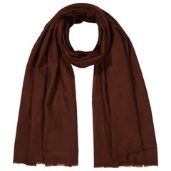Cashmere Wool Shawl in Chocolate Brown