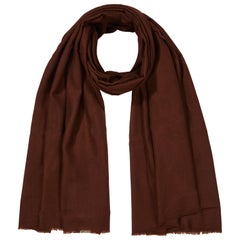 Cashmere Wool Shawl in Chocolate Brown 