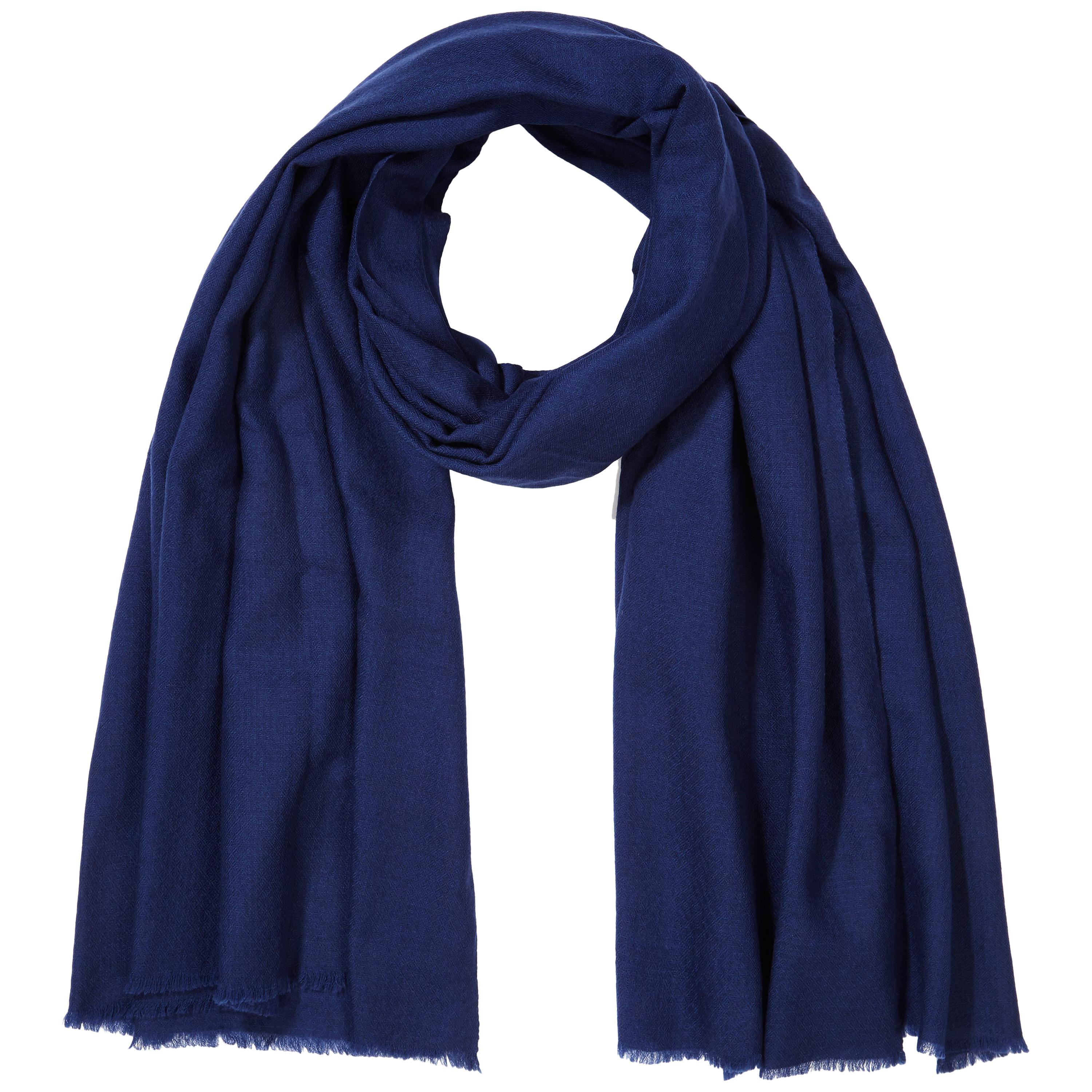 Cashmere Wool Shawl in Ink Navy   