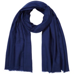 Cashmere Wool Shawl in Ink Navy