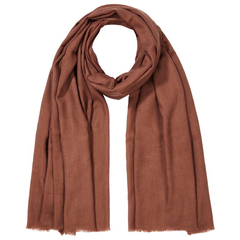 Cashmere Wool Shawl in Rose Chestnut Brown made in Kashmir India at