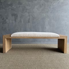 Panchina Casi in olmo rigenerato con rivestimento in moquette vintage di Bloom Home inc.