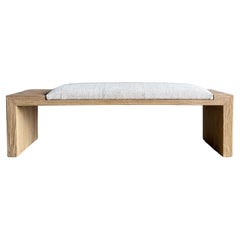 Casi Reclaimed Elm Wood Bench with Vintage Rug