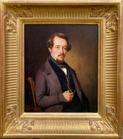 Casimir Vandendaele, 1818 - 1880, Ritratto di un gentiluomo, firmato e datato 1843