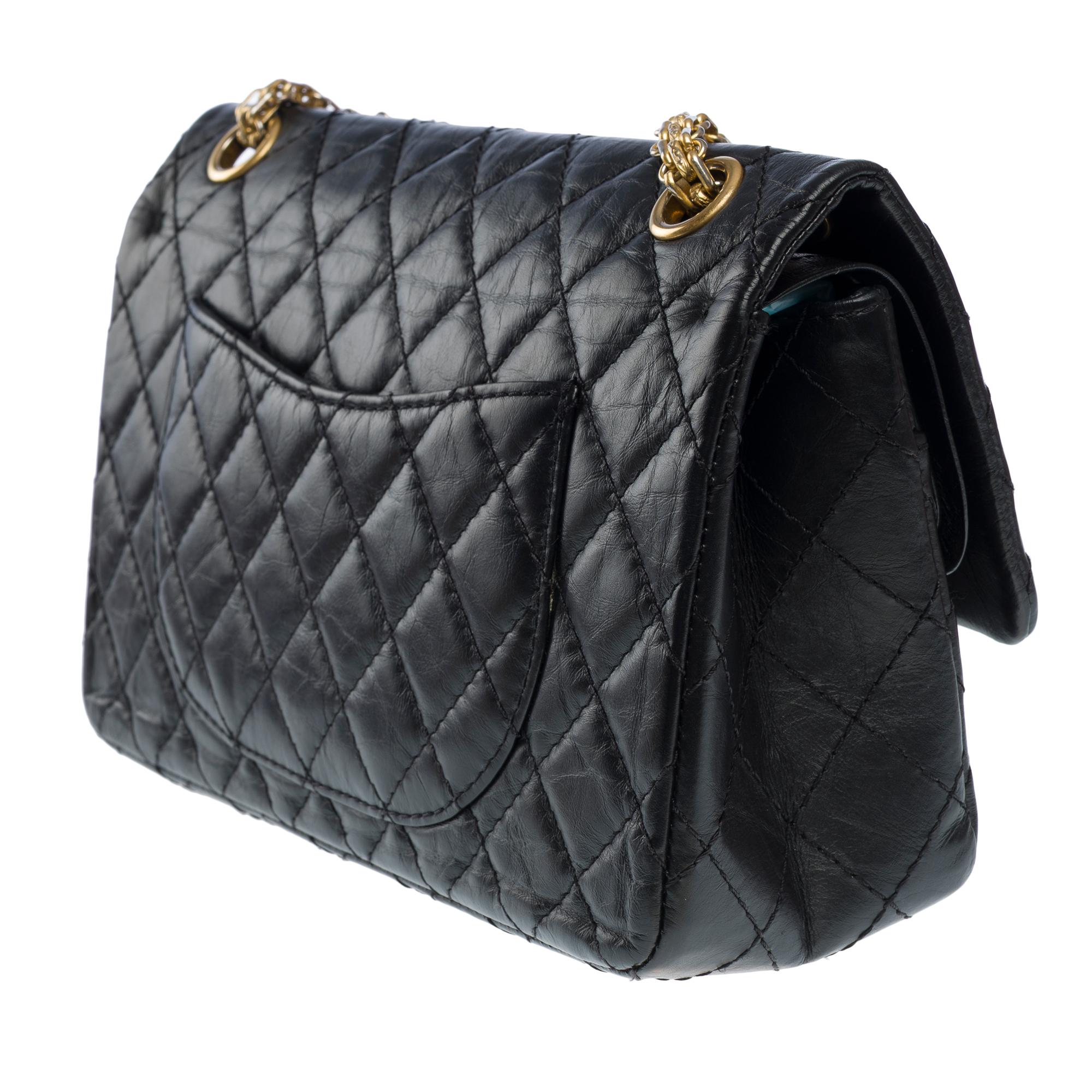 De las mujeres Casino Charms 2.55 Bolso Chanel con doble solapa en piel negra, AGHW en venta