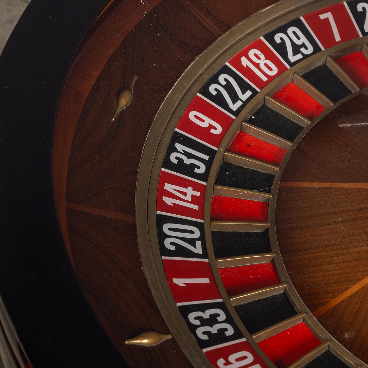 Casino Roulette Wheel Mounted Within A Coffee Table For Sale 4