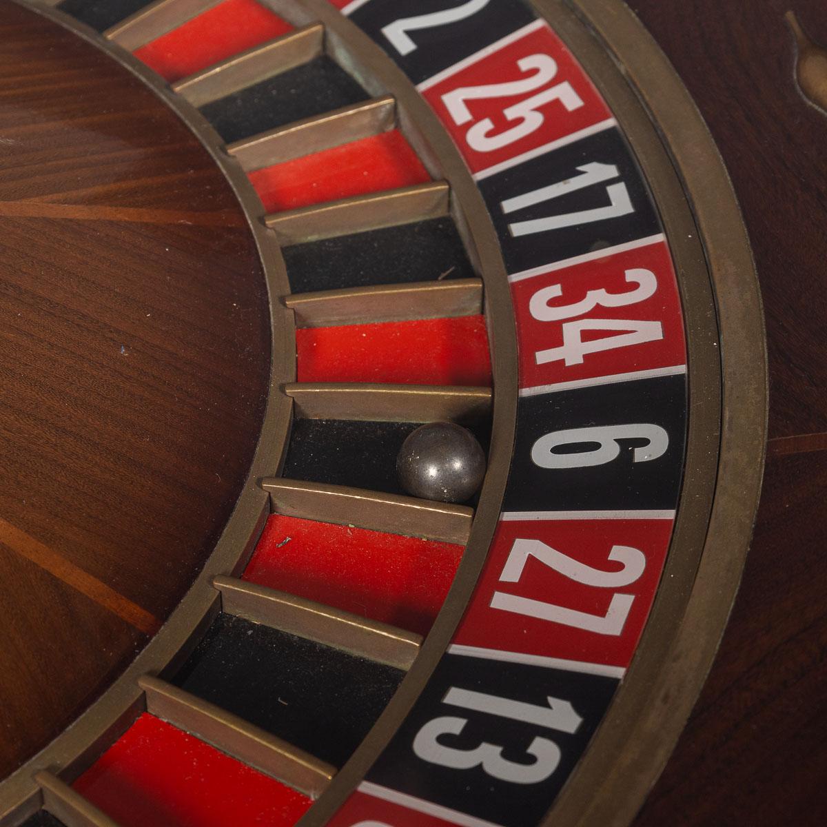 Casino Roulette Wheel Mounted Within A Coffee Table For Sale 6