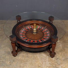 Casino Roulette Wheel Mounted Within A Coffee Table